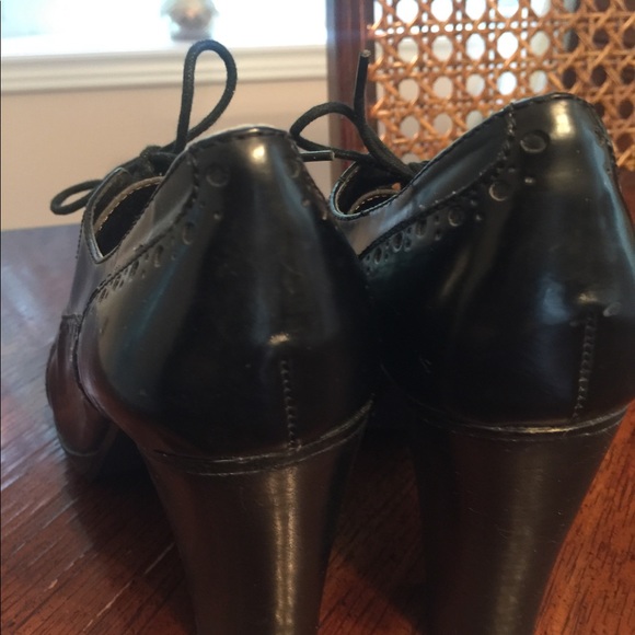 Black Patent Lace Up Shoes - Picture 3 of 5